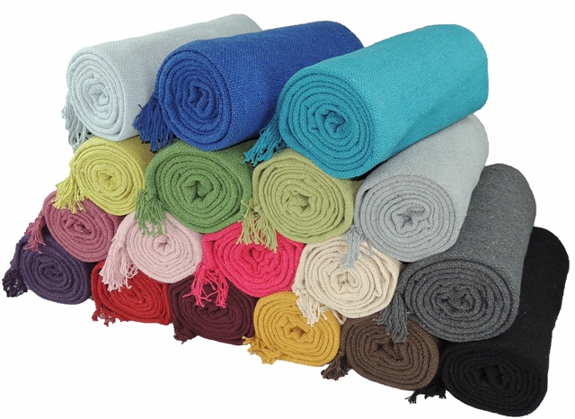 Kakaos Solid Color Cotton Yoga Blanket