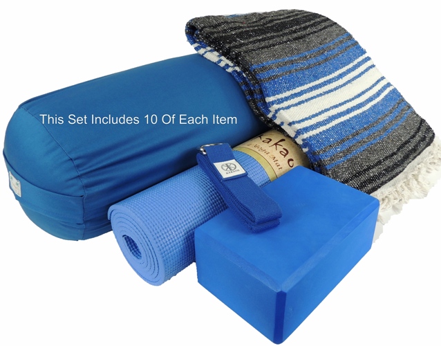 Theyogawarehouse Product Detail: Kakaos Yoga Studio Blanket and Round  Bolster Set 10, Yoga Studio Sets, YMSBB10143RD